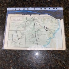 GREAT NORTHERN RAILWAY MAIN LINE SOUTHERN DIVISION GNR VINTAGE MAP