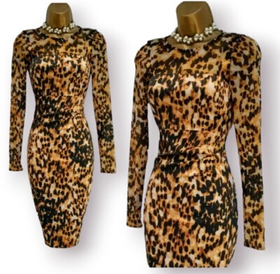 Karen Millen Leopard Animal Print Wiggle Pencil Occasion Dress