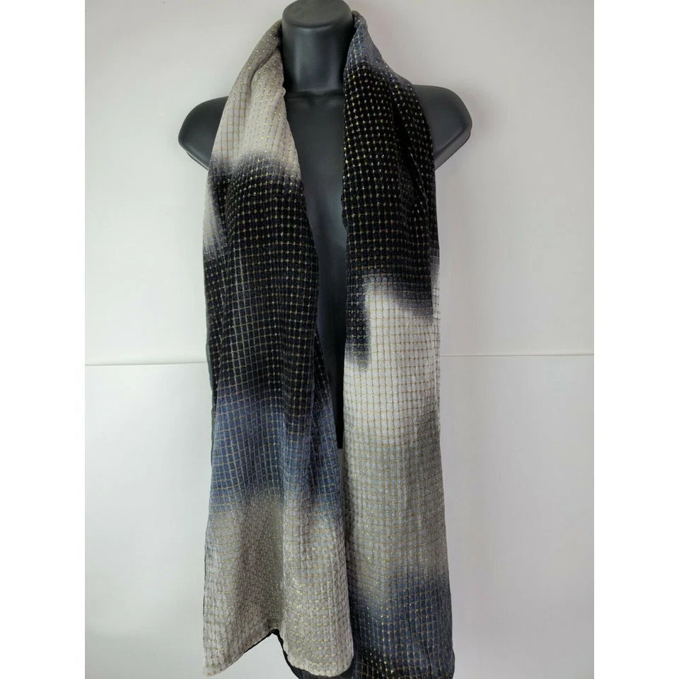 Коллекция 18 бархат шарф ткани вес черный серый золотой шаль металлический отлива - Изображение 2 из 4