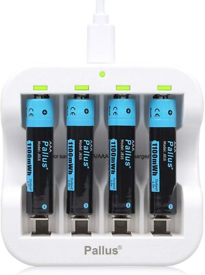 1.5V Rechargeable AAA Batteries Pallus1100mWh AAA Rechargeable Lithium Batteries