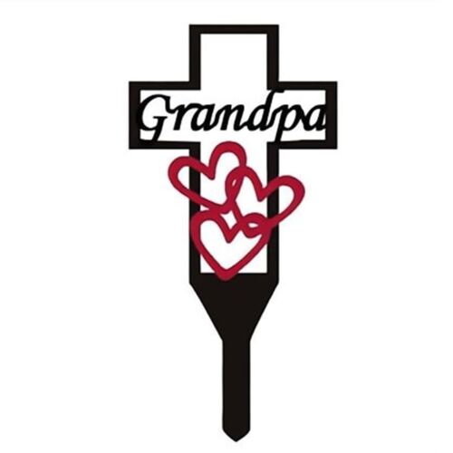 Metal Cross Garden Stake Memorial Sign Marker for Grave Cemetery Decorations ...