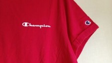Champion Women's Red Short Sleeve Spell Out Graphic T Shirt Size XL, Tee