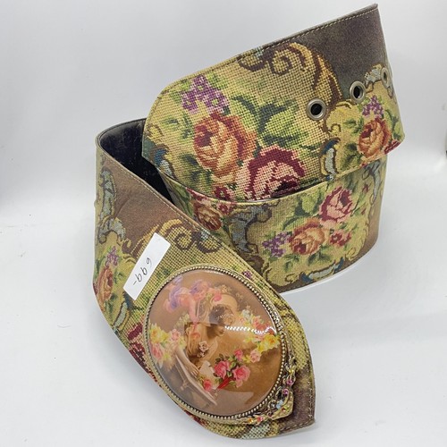 Belt Michal Negrin Crystals Lady flowers roses retro fashion beautiful size L - Picture 5 of 11