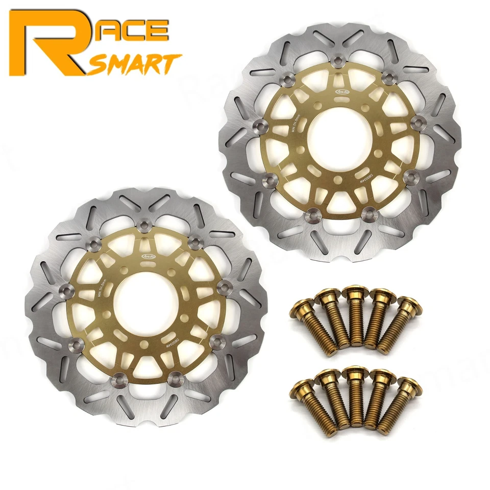 Front Rear Brake Disc Rotors + Mounting Bolts Screw For Kawasaki Z1000 2007-2013 - Image 3 of 4