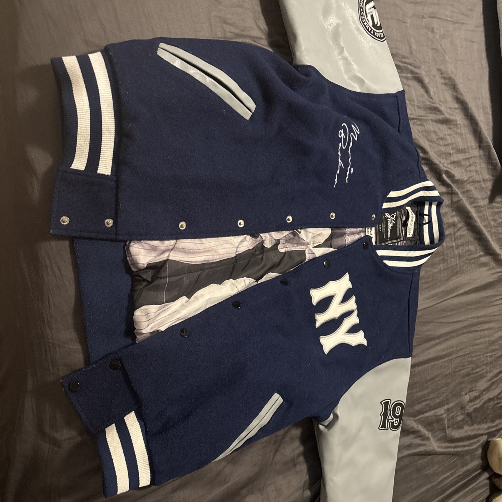 Headgear New York Black Yankees 1944 Negro Lead Navy Baseball Jacket ￼￼