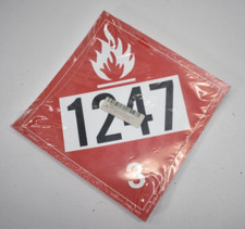 Lot of 25 LabelMaster Flammable Liquid Placards UN 1247 Rigid Vinyl Red/White