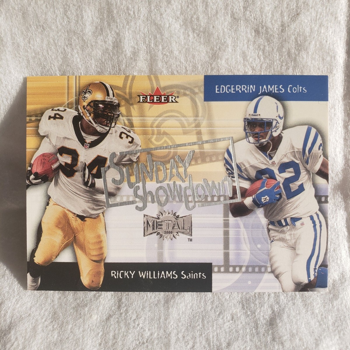 2000 Fleer Metal Ricky Williams and Edgerrin James Sunday Showdown