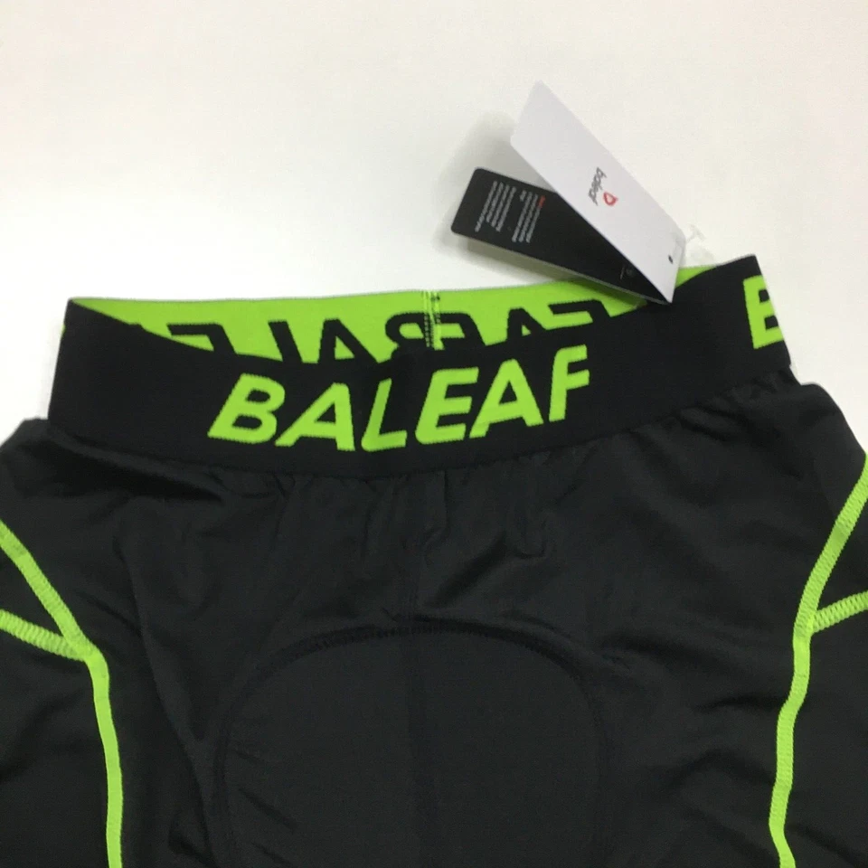 NUEVO CON ETIQUETAS BALEAF Mujer Talla Pequeña Negro Verde Neón Pull On Acolchado Ciclismo Pantalones Cortos Foto 3 de 4