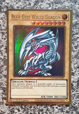 Yugioh Misprint Blue-Eyes White Dragon MAGO-EN001 Premium Gold 1st Edition MINT
