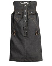 Coach 1941 Japanese denim black concho buttons dress size 0 86966 embroidered