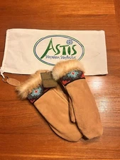 RARE Filson X Astis Parnassus Short-Cuff, Rabbit Fur Handbeaded Mittens SMALL