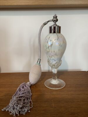 Vintage Kunstglas Parfüm und Zerstäuber Flakon - wunderschön