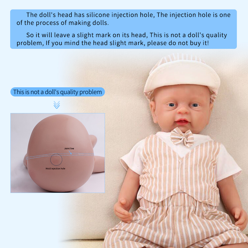 IVITA Reborn Babypuppe 17 Cm – Vollsilikon, Offener Mund, Mit 3 Paar Austauschbaren Augen