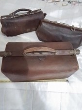 3 BORSE DI PELLE CUOIO DA MEDICO DOTTORE  CHIRURGO 1912/1930 TIPO DA RESTAURARE