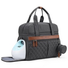 Breast Pump Bag, Diaper Bag Tote with 4 Cooler Pockets, Double-Layer Work Bag...