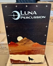 Luna Percussion Vista Wolf Wood Cajon w/Bag