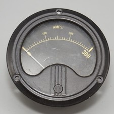 Vintage Westinghouse 300 Amp Meter Gauge Industrial Art Deco Black Face