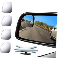 4 Pieces Fan-Shaped Automobile Rear Blind Spot Mirror, 360 Degree Rotating