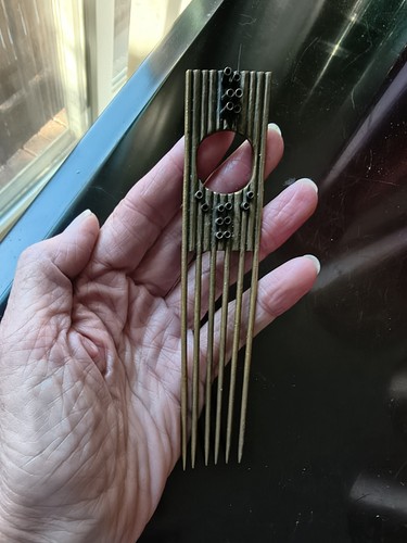 RARE PETER MACCHIARINI MIXED METALS SCULPTURAL HAIR STICK COMB PICK SCULPTURE