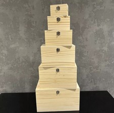 Slight Seconds Large 30cm Solid Pine Wood Storage Craft Box with Clasp Lid