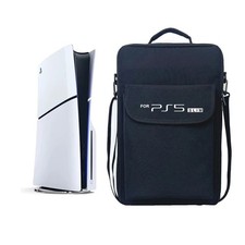 Game Storage Bag - PS5 Slim Carrying Case with Shoulder Strap - Travel Accessory