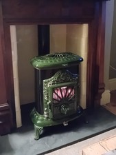 Franco Belge Green Enamel Parisienne French Multifuel stove 