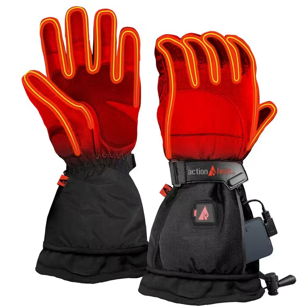 Women'S Small Black 5V Battery Heated Snow Gloves