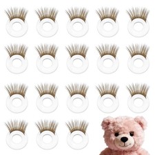 20 Pcs Safety Doll Eyelashes for Crocheting 22mm Doll Eyelashes Brown
