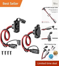 2Pcs SAE Quick Connector Harness, 1FT 12AWG SAE Adapter Male Plug to Female S...