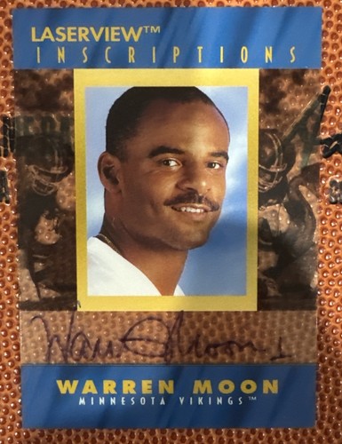 1996 LASERVIEW INSCRIPTIONS AUTO Warren Moon Autograph Vikings #1882/2800 SP SSP