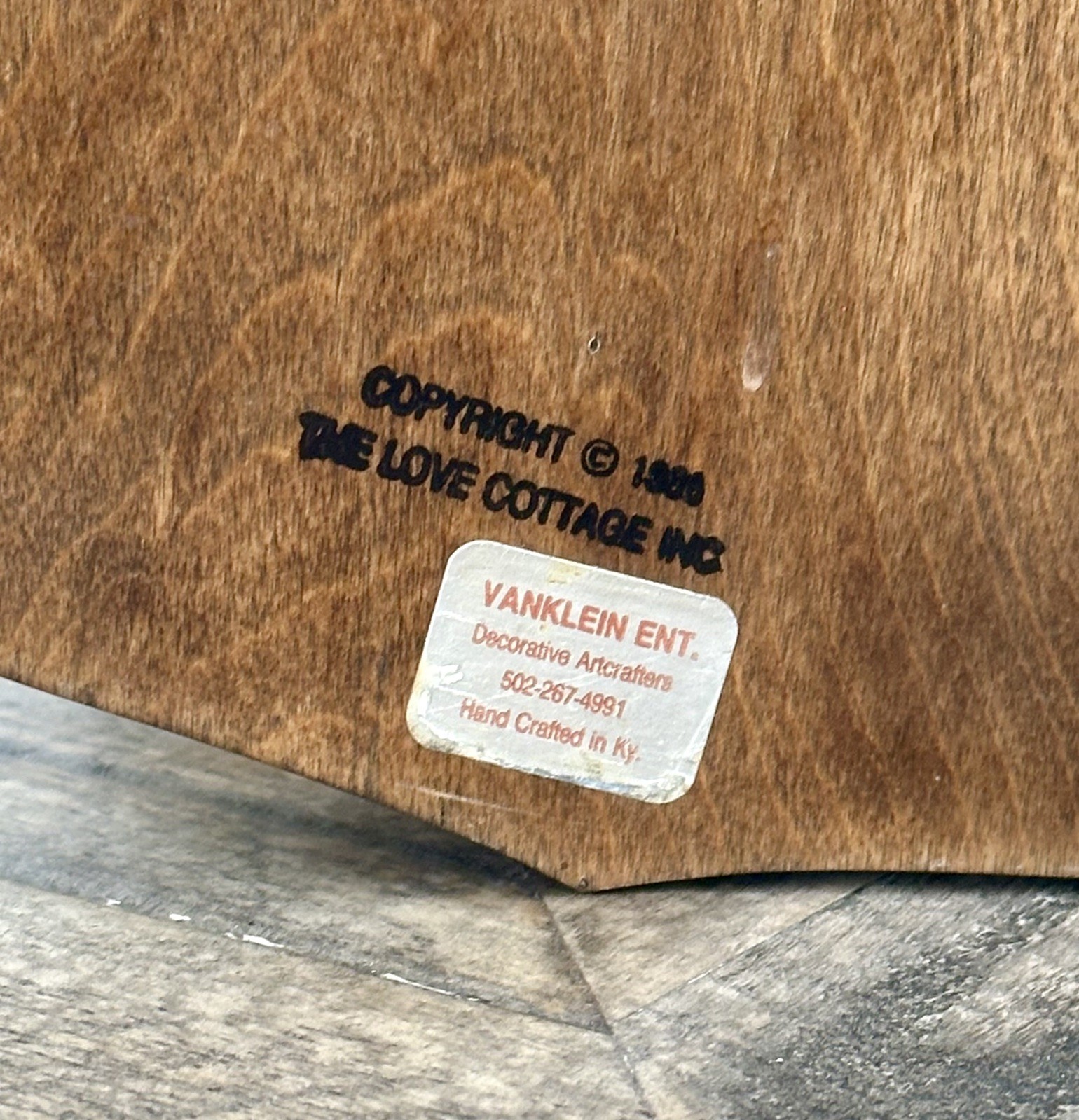 Van Klein Sign Love Cottage 1988 Vintage Wooden Door Harp 4-String Strawberry’s 