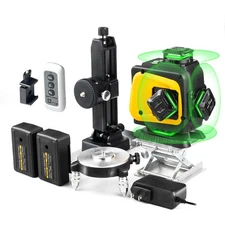 4D 16-Line Laser Level with Rotatable Laser Window - 4×360° -Leveling Cross L...