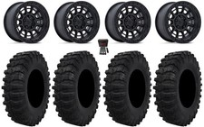 Fuel Cycle 15" Wheels Black +10mm 30" Pro Runner Tires Ranger 1500 & Xpedition