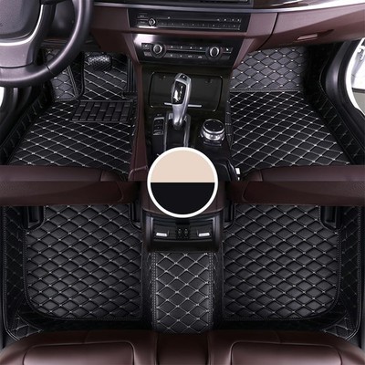 Sequoia Toyota 2001-2024 Leather Floor Mats 3D Black Beige Waterproof allweather