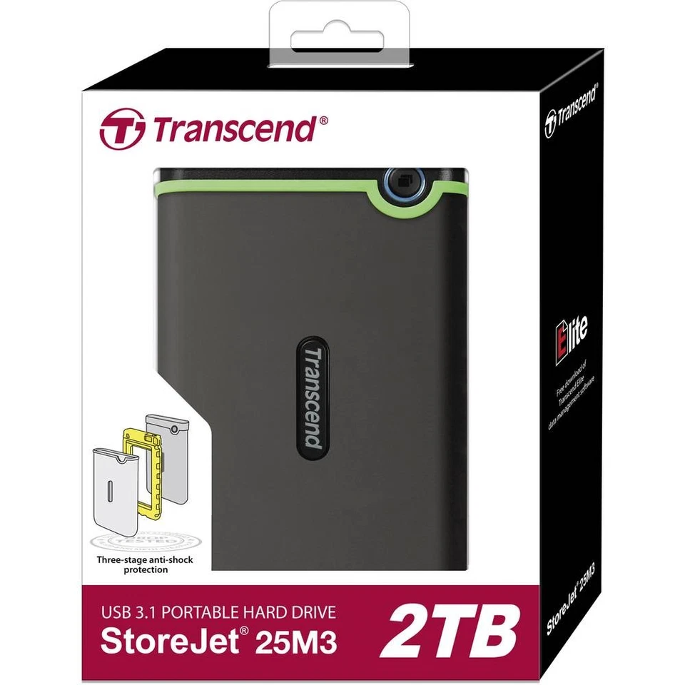 Transcend StoreJet® 25M3S Slim 2 TB Externe Festplatte 6.35 cm (2.5 Zoll) USB-A - Bild 3 von 3