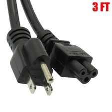 3ft US 3 Prong Laptop Adapter Power Cord Cable 3-Pin Notebook AC 120V 18/3 AWG