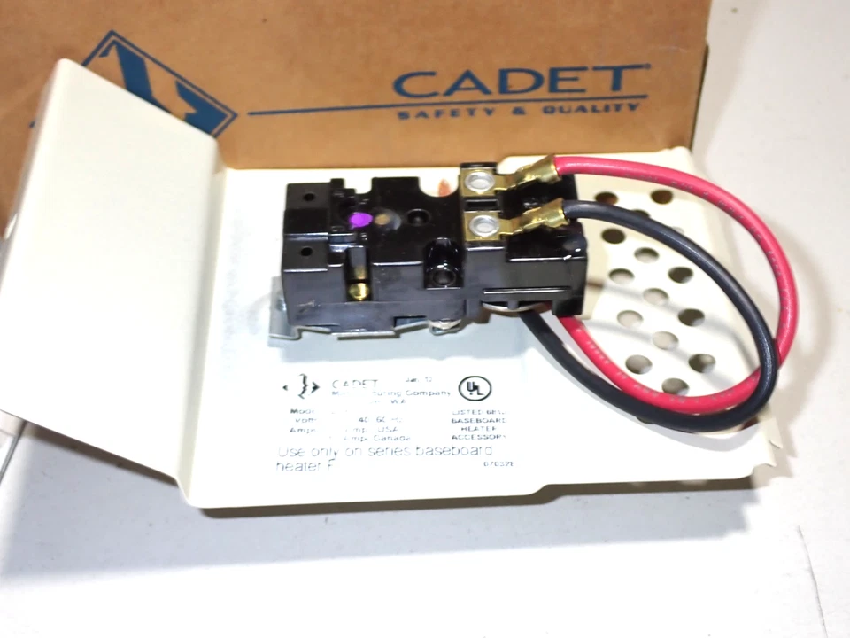 Baseboard Thermostat 125-240 60 Hz 17 Amp Model BTF1A Almond Single Pole NEW - Image 2 of 4