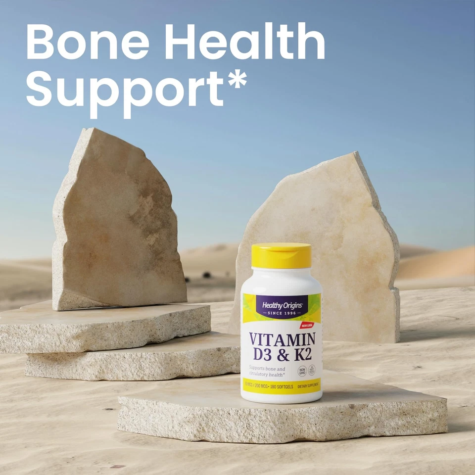 Healthy Origins Suplementos de Vitamina D3 K2 para Salud Ósea y Cardiovascular... Foto 4 de 4