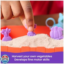 Kinetic Sand, Sandy Farm Set with 12oz Play Sand, 6 Tools and Molds, Reusable...