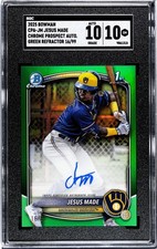 Jesus Made 2025 Bowman Chrome Prospect Auto Green Refractor 16/99 SGC 10