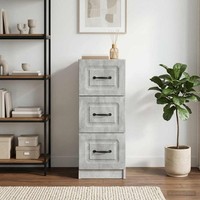 Schubladenschrank Betongrau 33 X 34,5 X 87 Cm Holzwerkstoff
