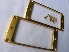 Pair Aluminum Humbucker Pickup Rings Black Flat Bottom.CNC,GOLD US Ship