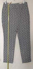 New Chico's Brigitte Slim Leg Women's Pants Black/White Geometric Print Size M