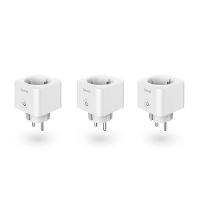 Hama WLAN Wifi Smart Steckdose 3680W 3er-Set Innen Matter App-/Sprach-Steuerung