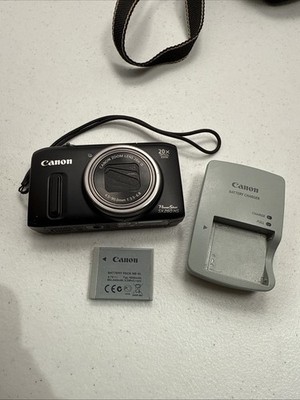 Canon PowerShot SX260 HS 12.1MP Digital Camera PC1742 Black w/Charger WORKS
