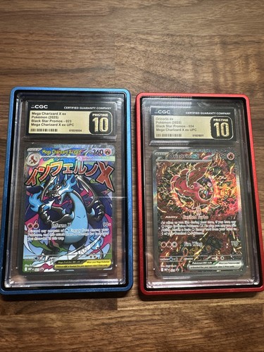 CGC 10 PRISTINE Mega Charizard ex 023 Oricorio ex 024 Phantasmal Flames UPC SET