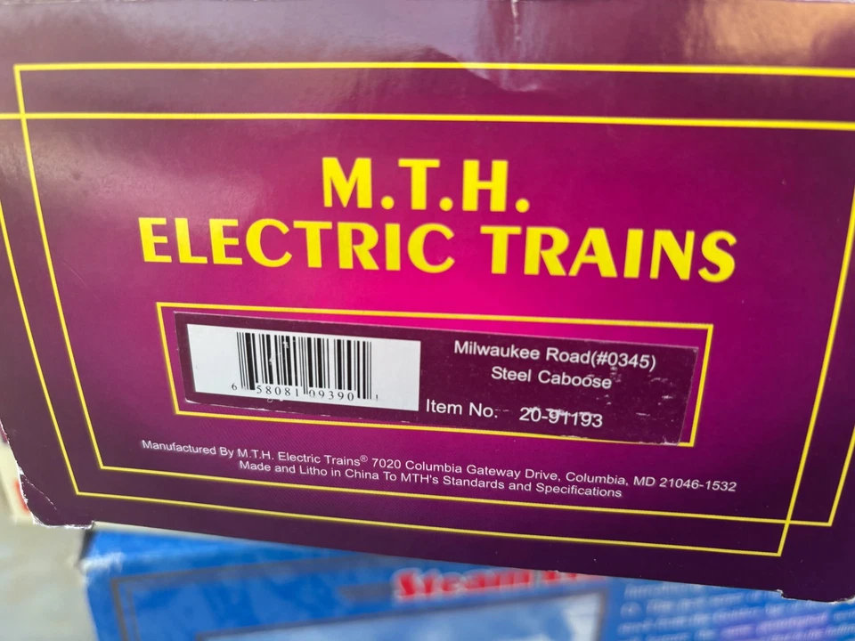 MTH # 20-91193 ESCALA O MILWAUKEE CARRETERA ACERO FURGÓN DE COLA # 0345 Foto 2 de 2
