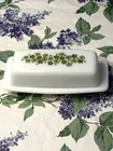 Butter Dish w/Lid Vintage Pyrex Green Spring Blossom Crazy Daisy 72-B