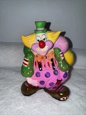Vintage Small World Imports Hard Plastic Clown Bank 6.5"