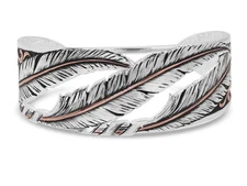 Montana Silversmiths Bracelet Womens Feather Silver Gold BC4222RG